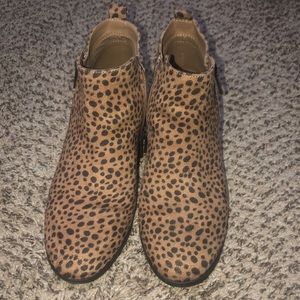 Leopard print booties